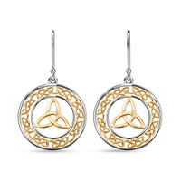 Trinity Circle Earrings in 14K YG Over and Sterling Silver 3.70 Grams