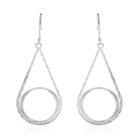 Dangle Earrings in Rhodium Over Sterling Silver 2.20 Grams