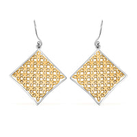 Square Earrings in 14K YG Over and Sterling Silver 3.80 Grams