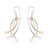 Dangle Earrings in 14K Yellow Gold Over Sterling Silver 2.20 Grams
