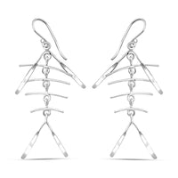 Fancy Earrings in Rhodium Over Sterling Silver 2.10 Grams