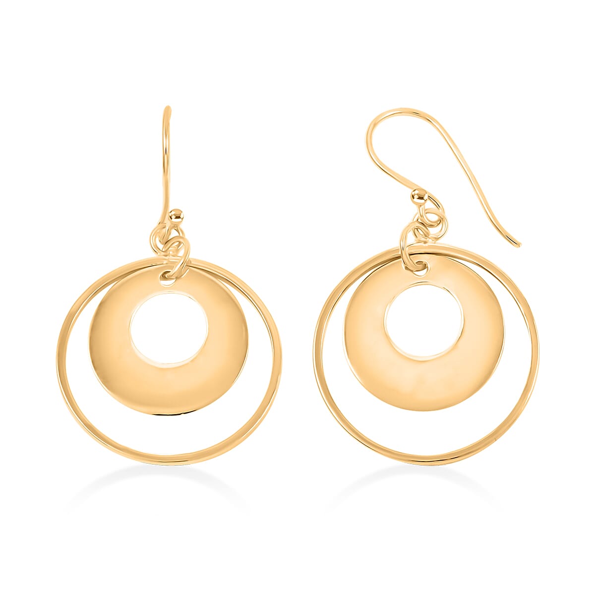 Circle Dangle Earrings in Sterling Silver 3.60 Grams