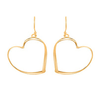 Heart Earrings in 14K Yellow Gold Over Sterling Silver 2.30 Grams