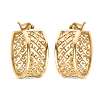 Hoop Earrings in 14K Yellow Gold Over Sterling Silver 8.60 Grams