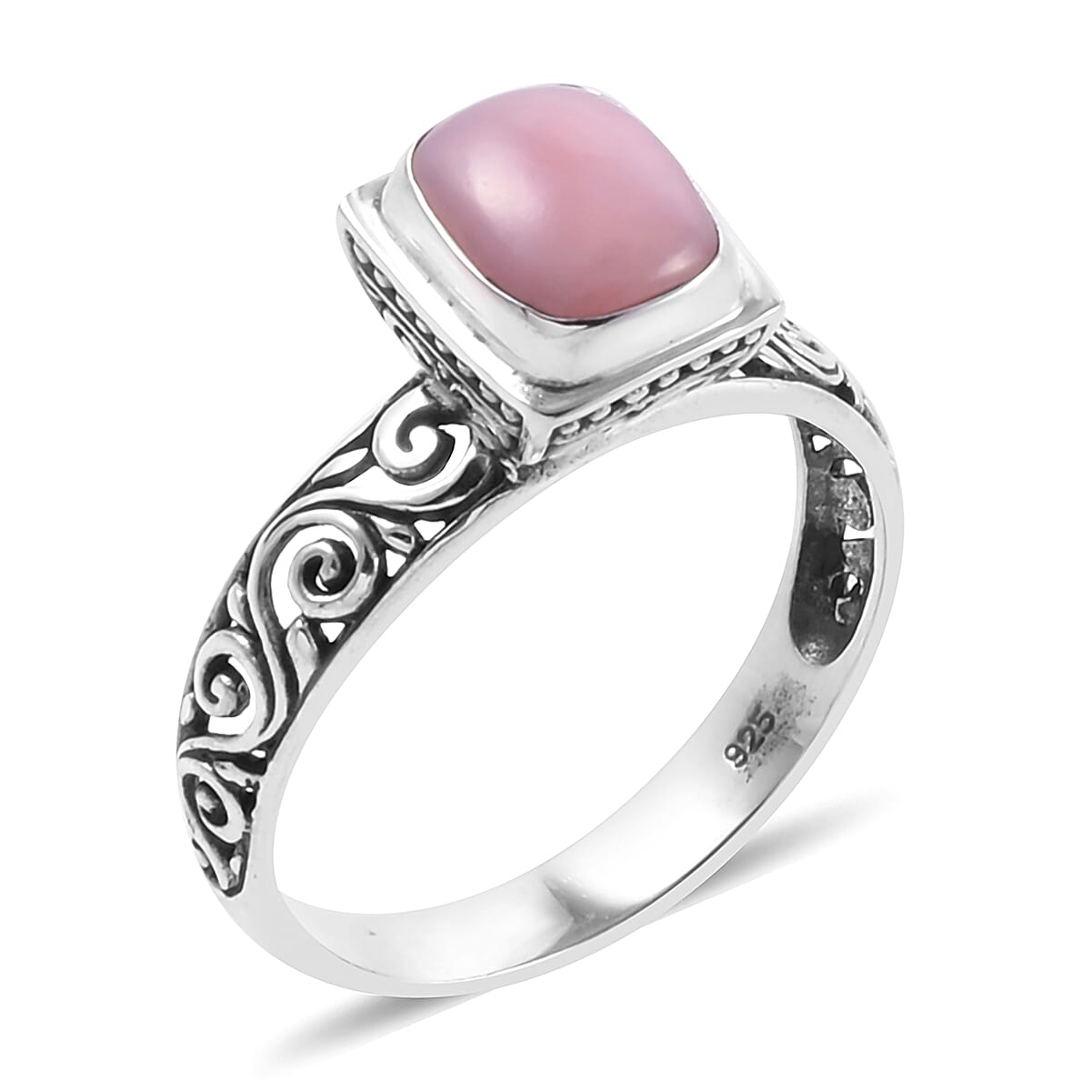 Bali Legacy Peruvian Pink Opal Ring in Sterling Silver (Size 7.0) 1.75 ctw