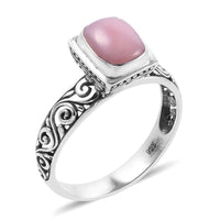 Bali Legacy Peruvian Pink Opal Ring in Sterling Silver (Size 7.0) 1.75 ctw