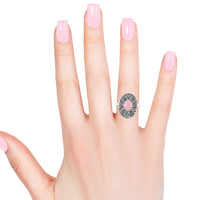 Bali Legacy Peruvian Pink Opal Ring in Sterling Silver 2.00 ctw