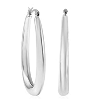 Elongated Hoop Earrings in Stainless Steel