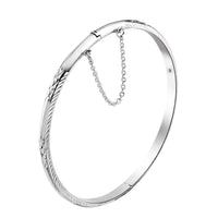Diamond Cut Bangle Bracelet in Sterling Silver 7.86 Grams 7.50 Inch