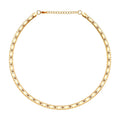 Omega Heart Pattern Collar Necklace 17-19 Inches in ION Plated Yellow Gold Stainless Steel 15.50 Grams - Sticky add to cart bar