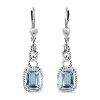 2.35 ctw Sky Blue Topaz Dangle Earrings in Sterling Silver