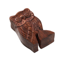 Hand Carved Mango Wooden Butterfly Puzzle Box (5x3 in)