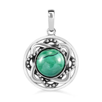 Artisan Crafted 5.26 ctw African Malachite Pendant in Sterling Silver