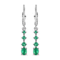 Premium Brazilian Emerald Lever Back Drop Earrings in Platinum Over Sterling Silver 1.10 ctw - Sticky add to cart bar