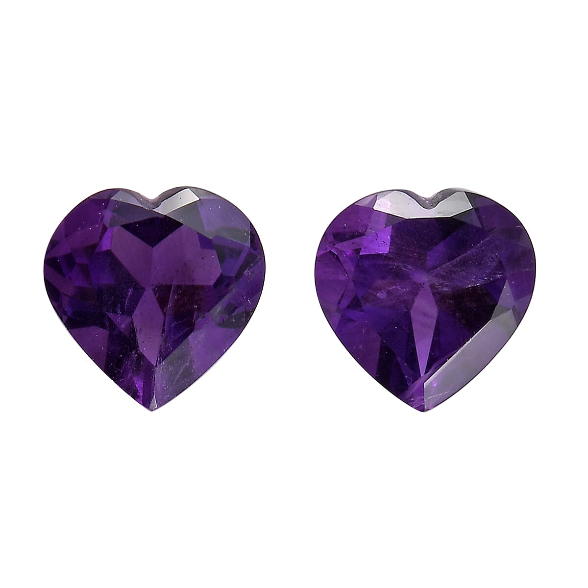 AA African Amethyst Set of 2 (Hrt 7 mm) 1.96 ctw Loose Gemstone