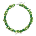 Red Shell and Faceted Beaded Necklace 20-23 Inch in Silvertone - Sticky add to cart bar