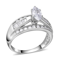 Simulated Diamond Ring in Sterling Silver (Size 10)