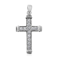 Simulated Diamond Pendant in Sterling Silver