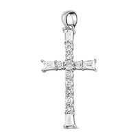 Simulated Diamond Cross Pendant