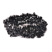 231 ctw Australian Black Tourmaline Chips Stretch Bracelet