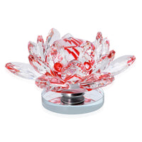 Aurora Borealis Crystal Lotus Flower with Rotating Base and Gift Box (3.5 in)