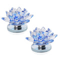 Set of 2 Blue Crystal Lotus Flower with Rotating Base and Gift Box - Sticky add to cart bar