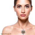 Multi Color Murano Style and Austrian Crystal Pendant Necklace 24 Inches in Stainless Steel - Sticky add to cart bar