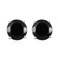 5.75 ctw Natural Thai Black Spinel Stud Earrings in Sterling Silver