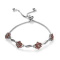 Mozambique Garnet Bolo Bracelet in Stainless Steel 3.25 ctw - Sticky add to cart bar