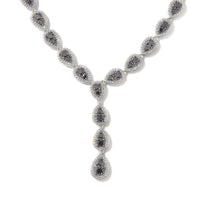 STS Closeout 6.93 ctw Black Diamond and Diamond Necklace 20 inch in Sterling Silver