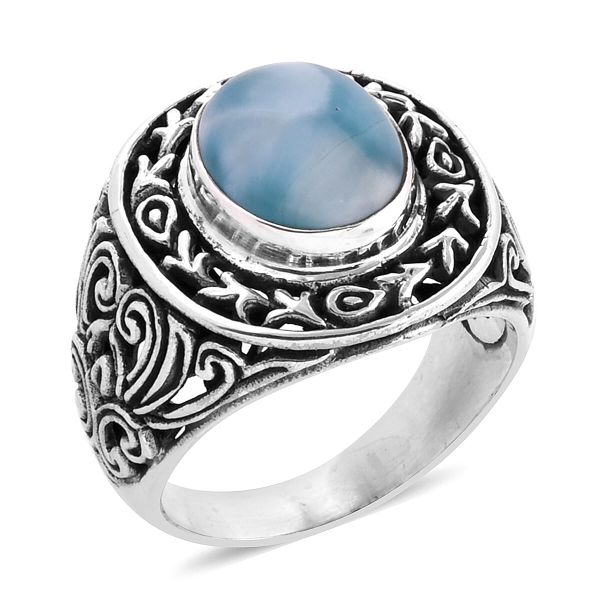 BALI LEGACY Larimar Ring in Sterling Silver 5.25 ctw