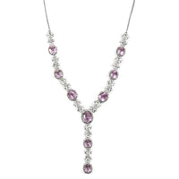 STS Closeout 40.60 ctw Kunzite and Multi Gemstone Necklace 20 inch in Platinum Over Sterling Silver