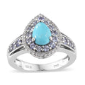 Sleeping Beauty Turquoise and Multi Gemstone 2.25 ctw Ring in Platinum Over Sterling Silver (Size 5.0) - Sticky add to cart bar