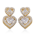 Simulated Diamond Heart Drop Earrings in 14K YG Over Sterling Silver 4.00 ctw - Sticky add to cart bar