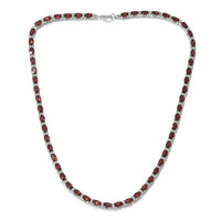 Mozambique Garnet, Cambodian Zircon Platinum Over Sterling Silver Necklace (18 in) TGW 33.70 cts.