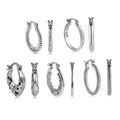 Set of 5 Multi Style Hoop Earrings in Stainless Steel - Sticky add to cart bar