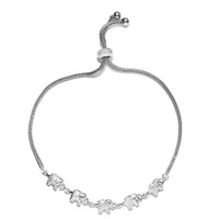 Value Buy Diamond Accent Elephant Bolo Bracelet in Sterling Silver and Stainless Steel