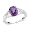 Bolivian Amethyst Solitaire Ring in Sterling Silver 1.65 ctw - Sticky add to cart bar