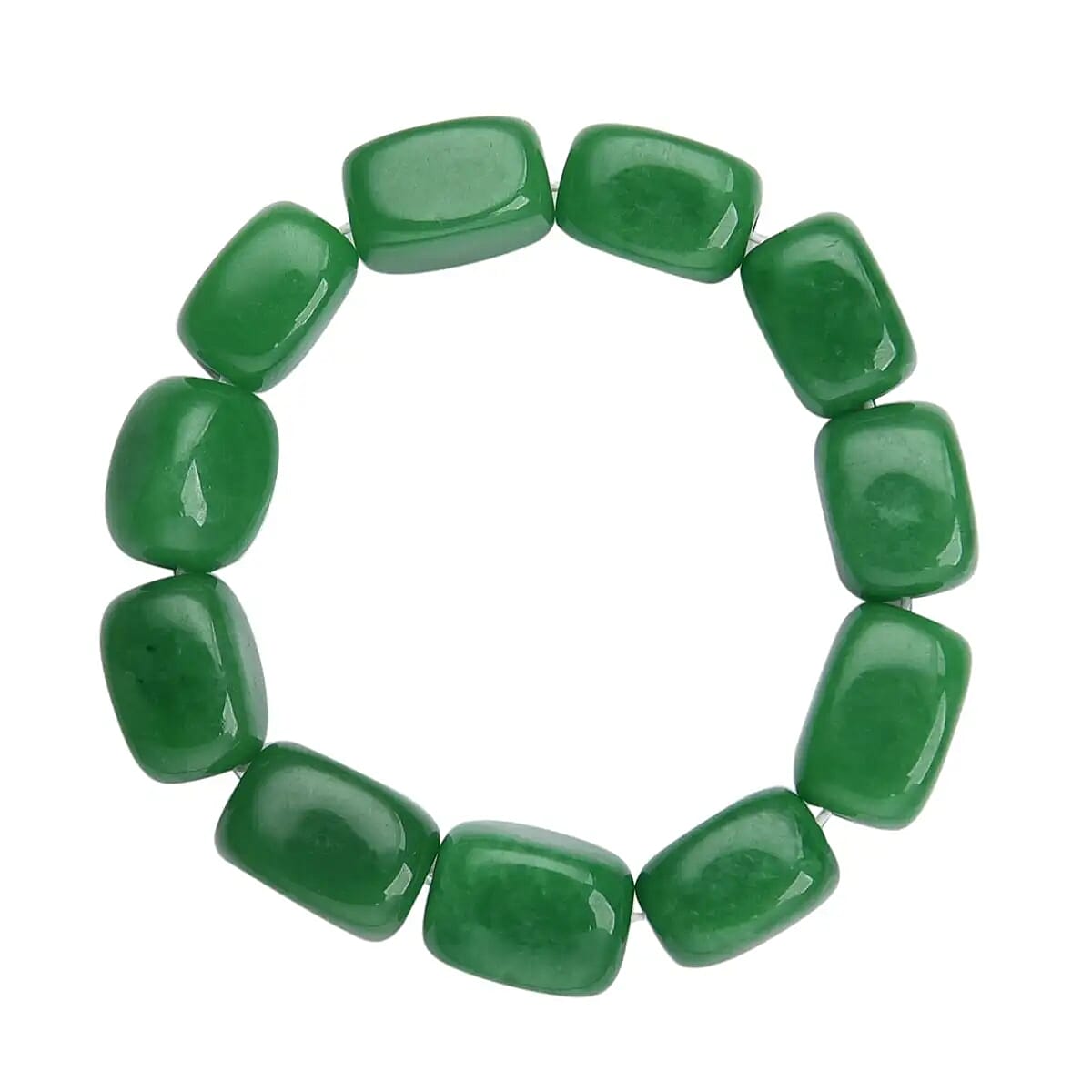 Green Jade (D) Beaded Stretch Bracelet 463.50 ctw