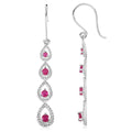 African Ruby (FF) 1.00 ctw Earrings in Rhodium Over Sterling Silver - Sticky add to cart bar