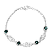 Emerald Crystal Bracelet in Sterling Silver (7.25 In)
