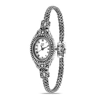 EON 1962 Swiss Movement Sterling Silver Tulang Naga Bracelet Watch (8 in)