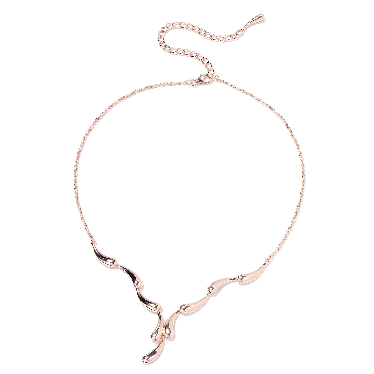LucyQ Ripple Collection Necklace 16-20 Inch in Sterling Silver 14 Grams