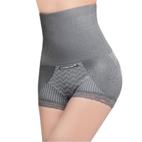 SANKOM Patent Lace Brief Shaper with Bamboo Fibers (XS, Gray)