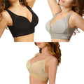 Set of 3 SANKOM Patent Support & Posture Bra with Cooling, Aloe Vera Fibers and Bamboo Fibers - (S/M)| Beige, Black, Gray - Sticky add to cart bar