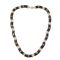 Black Jade (D) Necklace 20 Inches in Vermeil Yellow Gold Over Sterling Silver 175.00 ctw