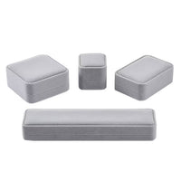 Set of 4 Black Velvety Jewelry Box (1.5x1.5 - 8x1x2 in)