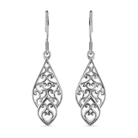 Openwork Earrings in Platinum Over Sterling Silver (3.92 g)