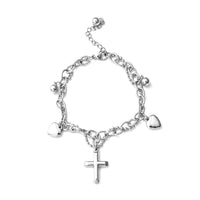 Bracelet with Charms in Stainless Steel (7.50 In)