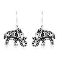 Artisan Crafted Elephant Earrings in Sterling Silver 6.3 Grams